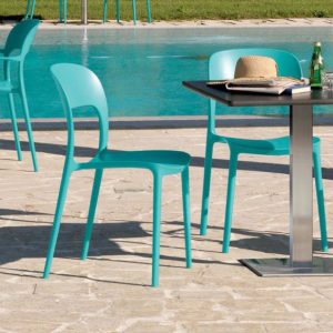 gipsy chaise en polypropylene turquoise